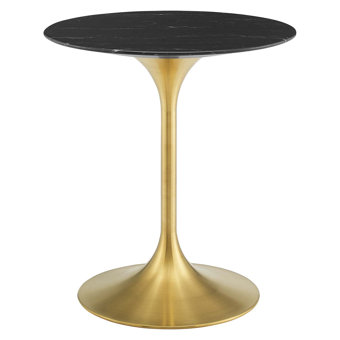 Lippa 28" Artificial Marble Dining Table, Artificial Marble, Metal Steel, Gold Black, 20922