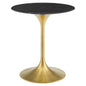 Lippa 28" Artificial Marble Dining Table, Artificial Marble, Metal Steel, Gold Black, 20922
