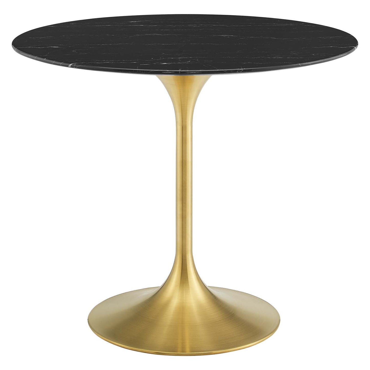 Lippa 36" Artificial Marble Dining Table, Artificial Marble, Metal Steel, Gold Black, 20923