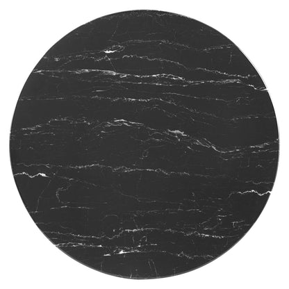 Lippa 36" Artificial Marble Dining Table, Artificial Marble, Metal Steel, Gold Black, 20923