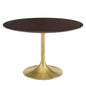 Lippa 47" Wood Dining Table, Wood, Gold Dark Brown Brown Walnut, 20928