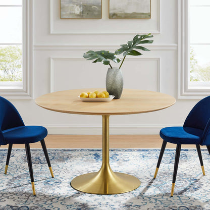 Lippa 47" Wood Dining Table, Wood, Gold Brown Natural, 20929