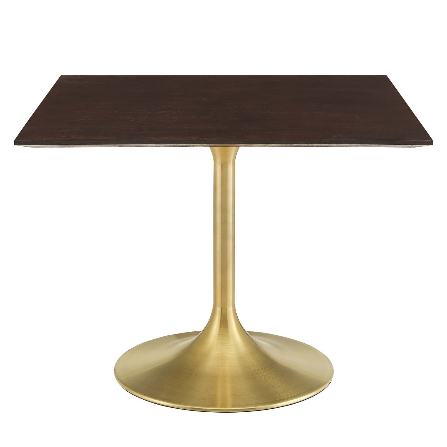 Lippa 40" Square Wood Dining Table, Wood, Gold Dark Brown Brown Walnut, 20932