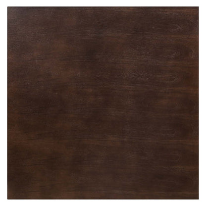 Lippa 40" Square Wood Dining Table, Wood, Gold Dark Brown Brown Walnut, 20932