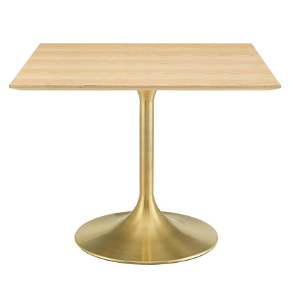 Lippa 40" Square Wood Dining Table, Wood, Gold Brown Natural, 20933