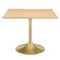 Lippa 40" Square Wood Dining Table, Wood, Gold Brown Natural, 20933