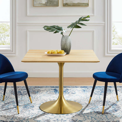 Lippa 40" Square Wood Dining Table, Wood, Gold Brown Natural, 20933