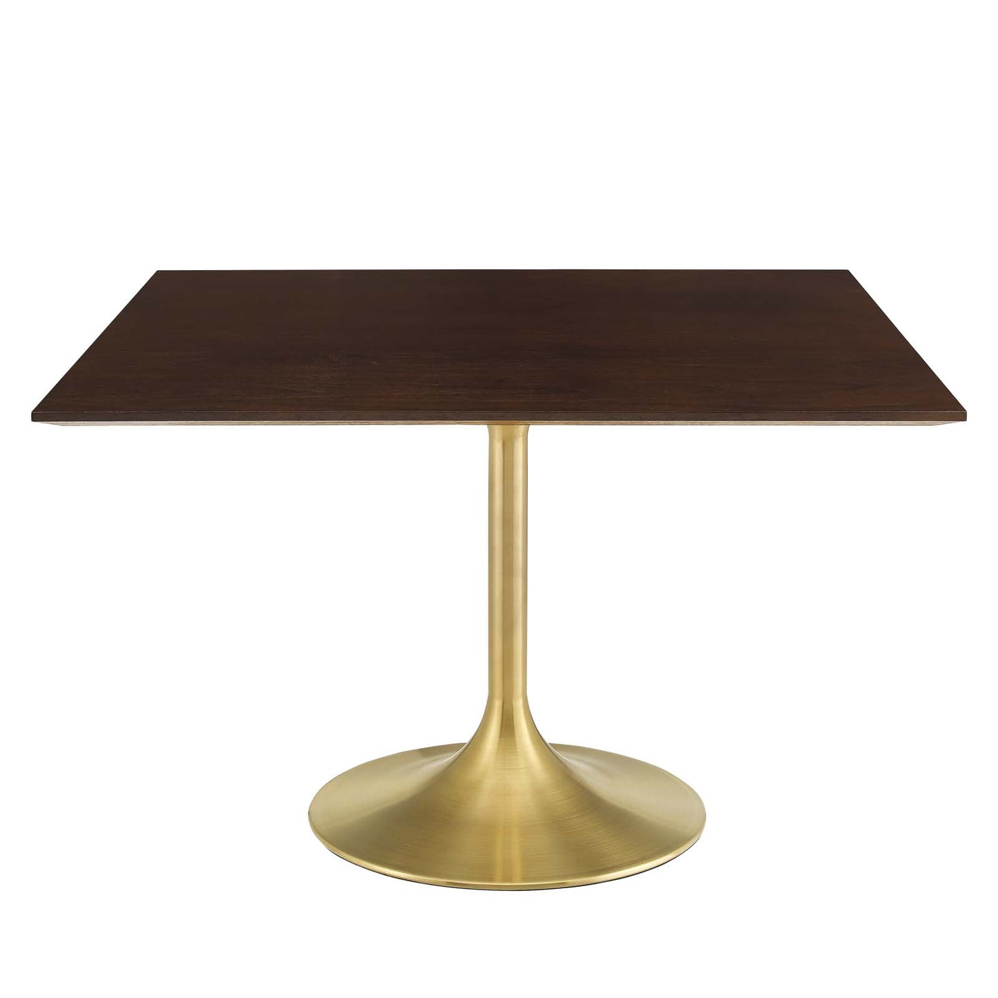 Lippa 47" Square Wood Dining Table, Wood, Gold Dark Brown Brown Walnut, 20934