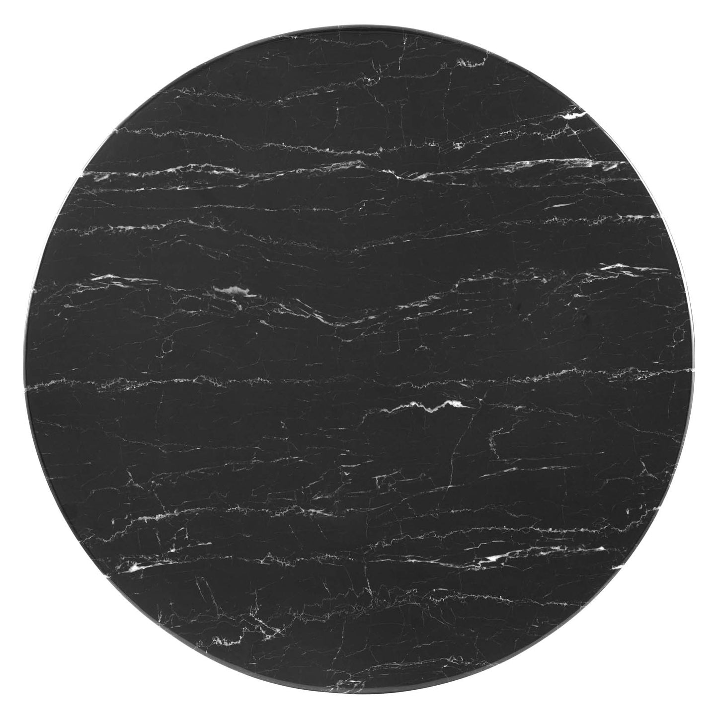 Lippa 40" Artificial Marble Dining Table, Artificial Marble, Metal Steel, Gold Black, 20936
