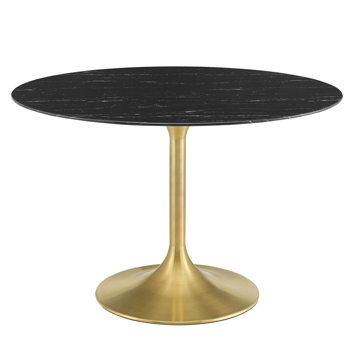 Lippa 47" Artificial Marble Dining Table, Artificial Marble, Metal Steel, Gold Black, 20937