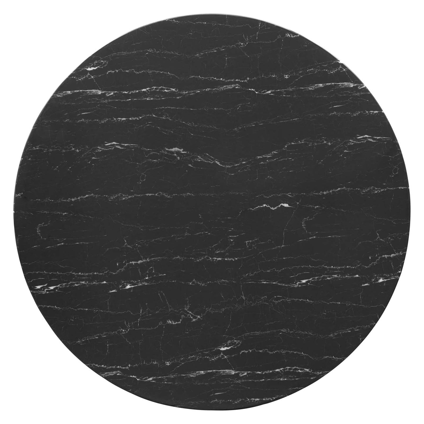 Lippa 47" Artificial Marble Dining Table, Artificial Marble, Metal Steel, Gold Black, 20937