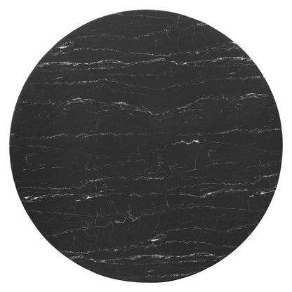 Lippa 47" Artificial Marble Dining Table, Artificial Marble, Metal Steel, Gold Black, 20937