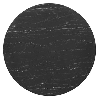Lippa 54" Artificial Marble Dining Table, Artificial Marble, Metal Steel, Gold Black, 20938