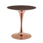 Lippa 28" Wood Dining Table, Wood, Rose Gold Dark Brown Brown Walnut, 20943
