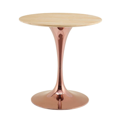 Lippa 28" Wood Dining Table, Wood, Rose Gold Brown Natural, 20944