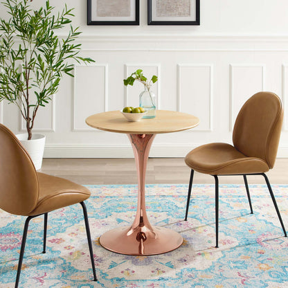 Lippa 28" Wood Dining Table, Wood, Rose Gold Brown Natural, 20944