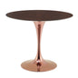 Lippa 36" Wood Dining Table, Wood, Rose Gold Dark Brown Brown Walnut, 20945