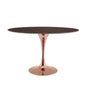 Lippa 47" Oval Wood Dining Table, Wood, Rose Gold Dark Brown Brown Walnut, 20947