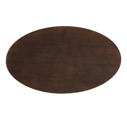 Lippa 47" Oval Wood Dining Table, Wood, Rose Gold Dark Brown Brown Walnut, 20947