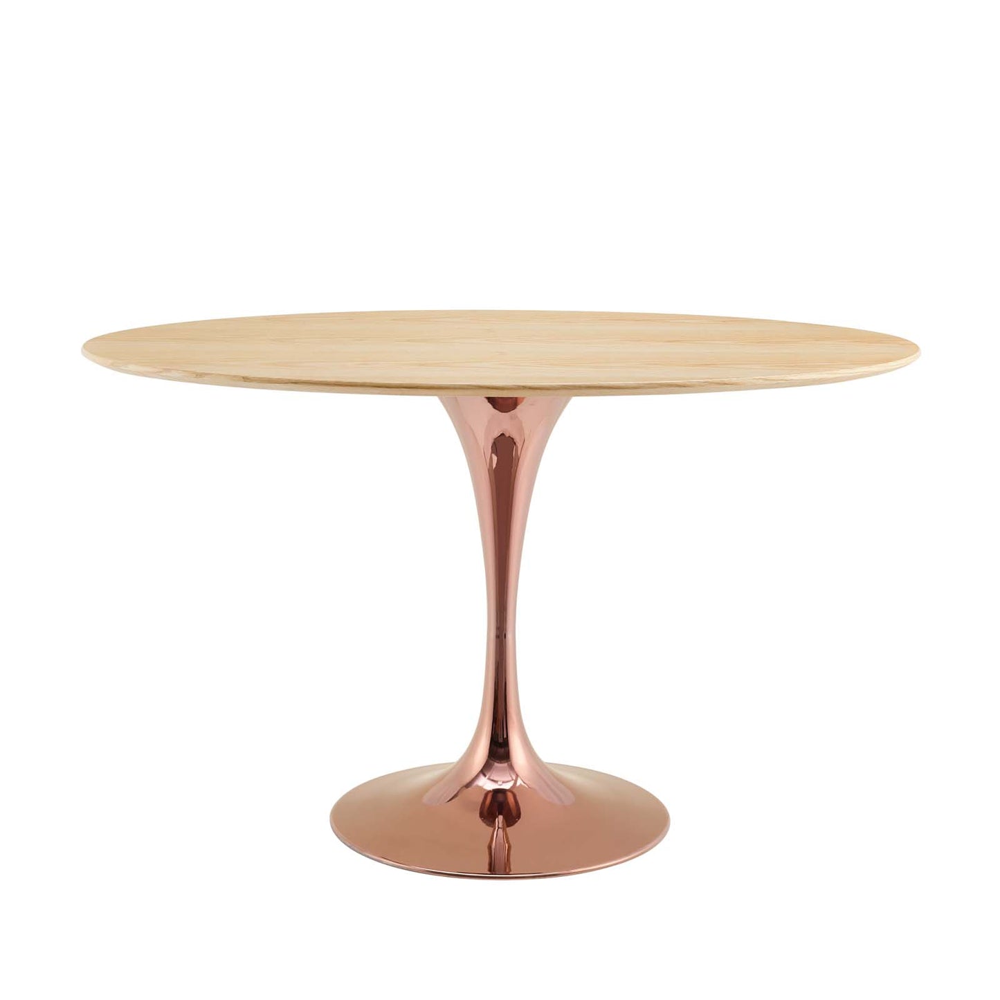 Lippa 47" Oval Wood Dining Table, Wood, Rose Gold Brown Natural, 20948