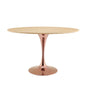 Lippa 47" Oval Wood Dining Table, Wood, Rose Gold Brown Natural, 20948