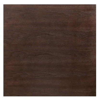 Lippa 36" Square Wood Dining Table, Wood, Rose Gold Dark Brown Brown Walnut, 20953