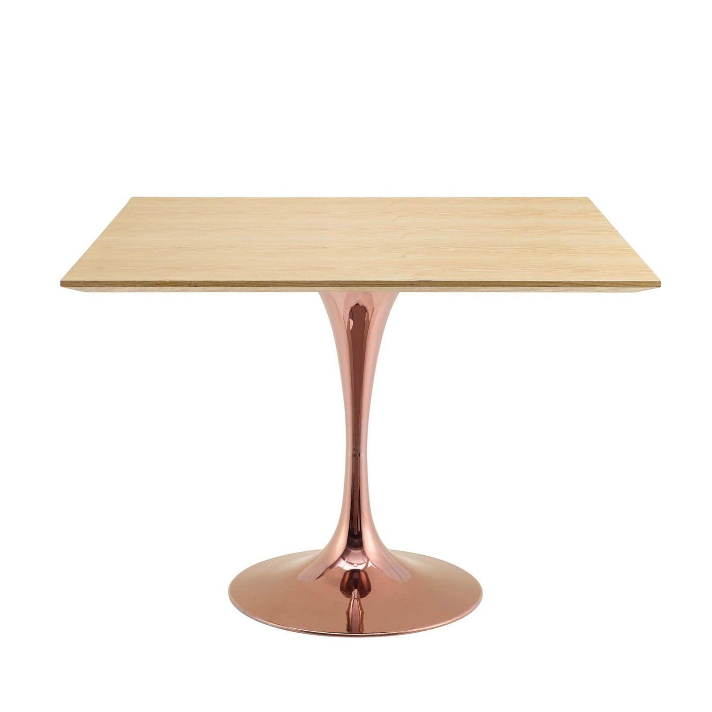 Lippa 36" Square Wood Dining Table, Wood, Rose Gold Brown Natural, 20954