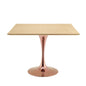 Lippa 36" Square Wood Dining Table, Wood, Rose Gold Brown Natural, 20954