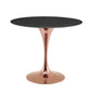 Lippa 36" Artificial Marble Dining Table, Artificial Marble, Metal Steel, Rose Gold Black, 20956
