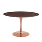 Lippa 47" Wood Dining Table, Wood, Rose Gold Dark Brown Brown Walnut, 20961