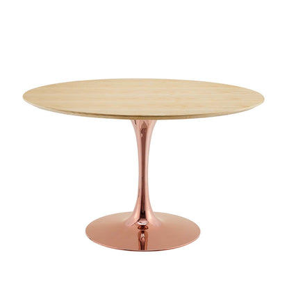 Lippa 47" Wood Dining Table, Wood, Rose Gold Brown Natural, 20962