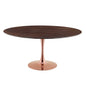 Lippa 60" Wood Dining Table, Wood, Rose Gold Dark Brown Brown Walnut, 20963