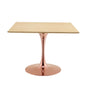 Lippa 40" Square Wood Dining Table, Wood, Rose Gold Brown Natural, 20966