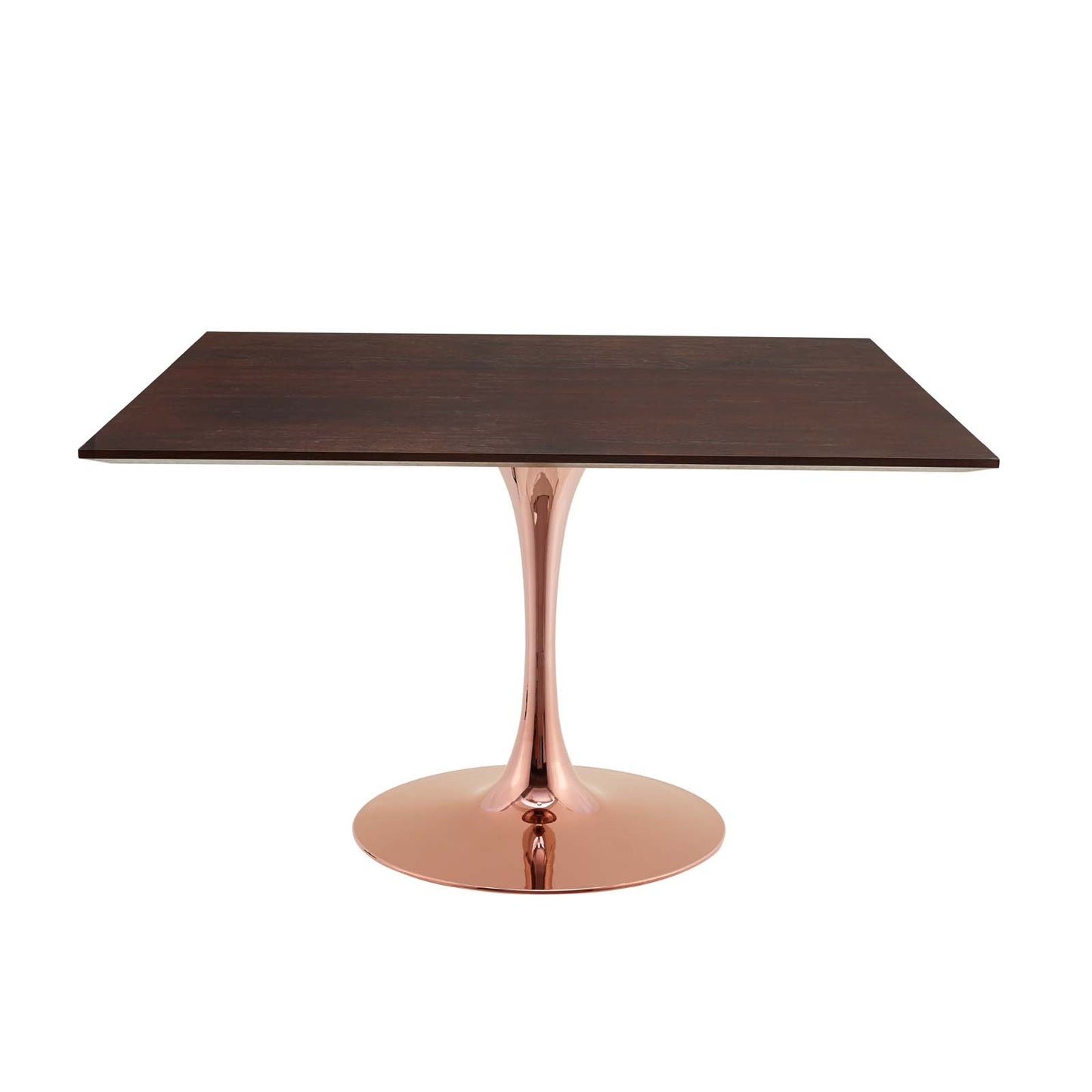 Lippa 47" Square Wood Dining Table, Wood, Rose Gold Dark Brown Brown Walnut, 20967