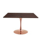 Lippa 47" Square Wood Dining Table, Wood, Rose Gold Dark Brown Brown Walnut, 20967