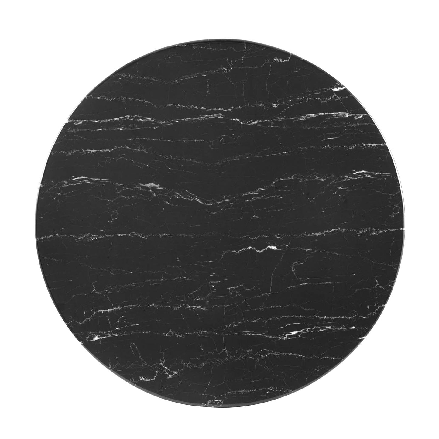 Lippa 40" Artificial Marble Dining Table, Artificial Marble, Metal Steel, Rose Gold Black, 20969