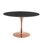 Lippa 47" Artificial Marble Dining Table, Artificial Marble, Metal Steel, Rose Gold Black, 20970