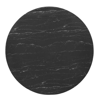 Lippa 54" Artificial Marble Dining Table, Artificial Marble, Metal Steel, Rose Gold Black, 20971