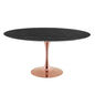 Lippa 60" Artificial Marble Dining Table, Artificial Marble, Metal Steel, Rose Gold Black, 20972