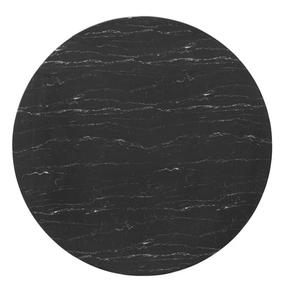 Lippa 60" Artificial Marble Dining Table, Artificial Marble, Metal Steel, Rose Gold Black, 20972