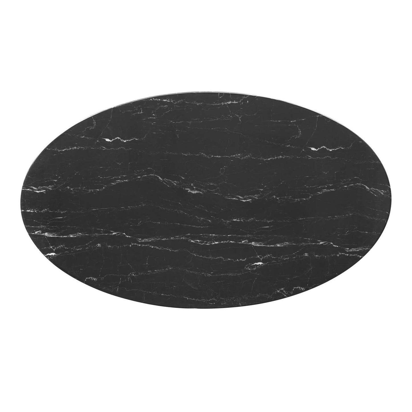 Lippa 54" Oval Artificial Marble Dining Table, Artificial Marble, Metal Steel, Rose Gold Black, 20973
