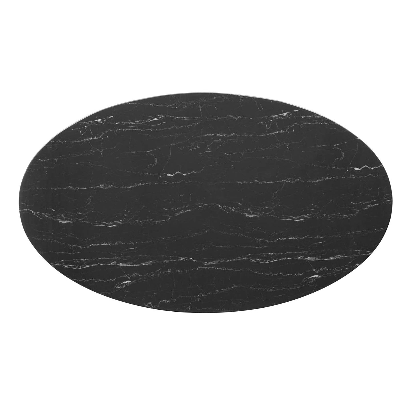 Lippa 60" Oval Artificial Marble Dining Table, Artificial Marble, Metal Steel, Rose Gold Black, 20974