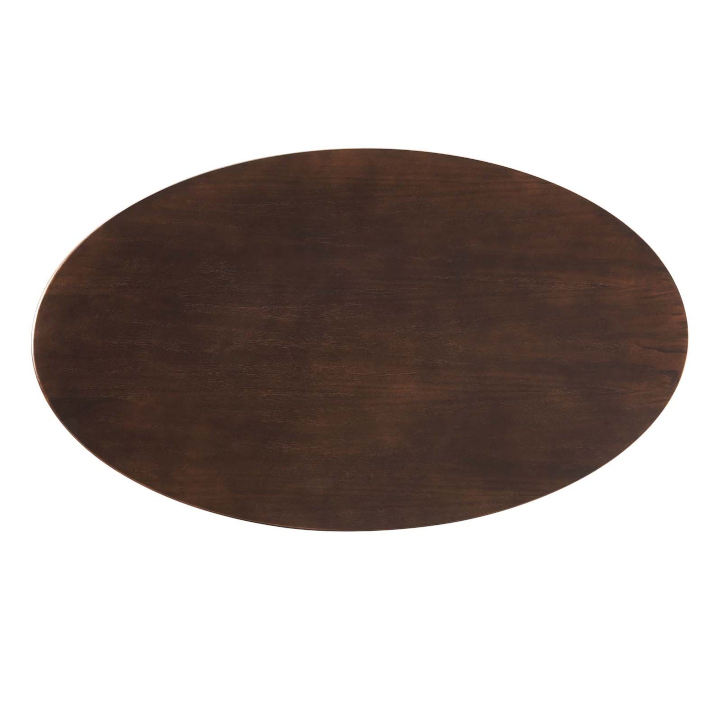 Lippa 36" Oval Wood Coffee Table, Wood, Metal Steel, Rose Gold Dark Brown Brown Walnut, 20977