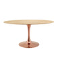 Lippa 60" Oval Wood Dining Table, Wood, Rose Gold Brown Natural, 20983