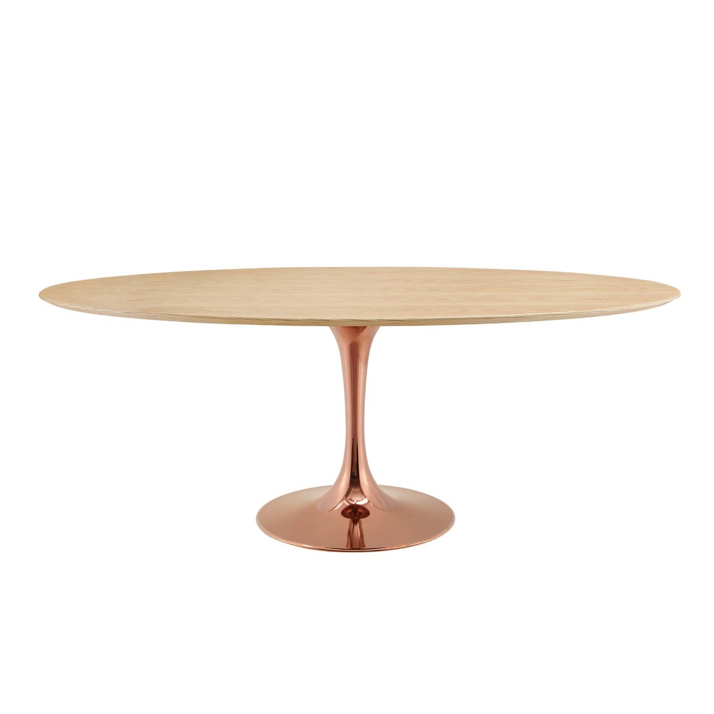 Lippa 78" Oval Wood Dining Table, Wood, Rose Gold Brown Natural, 20985