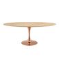 Lippa 78" Oval Wood Dining Table, Wood, Rose Gold Brown Natural, 20985