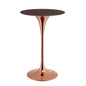 Lippa 28" Wood Bar Table, Wood, Metal Steel, Rose Gold Dark Brown Brown Walnut, 20987