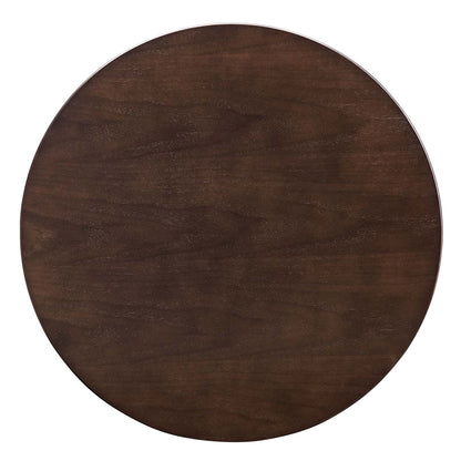 Lippa 28" Wood Bar Table, Wood, Metal Steel, Rose Gold Dark Brown Brown Walnut, 20987
