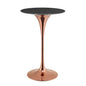 Lippa 28" Artificial Marble Bar Table, Artificial Marble, Metal Steel, Rose Gold Black, 20991