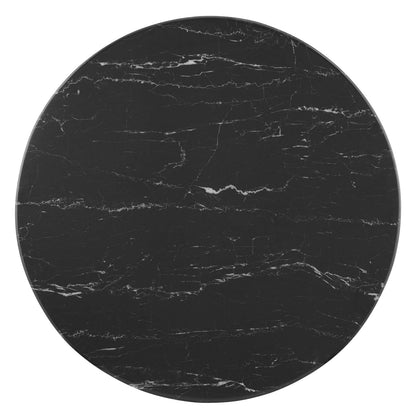 Lippa 28" Artificial Marble Bar Table, Artificial Marble, Metal Steel, Rose Gold Black, 20991